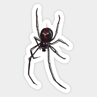 Black Widow Spider Decending Sticker